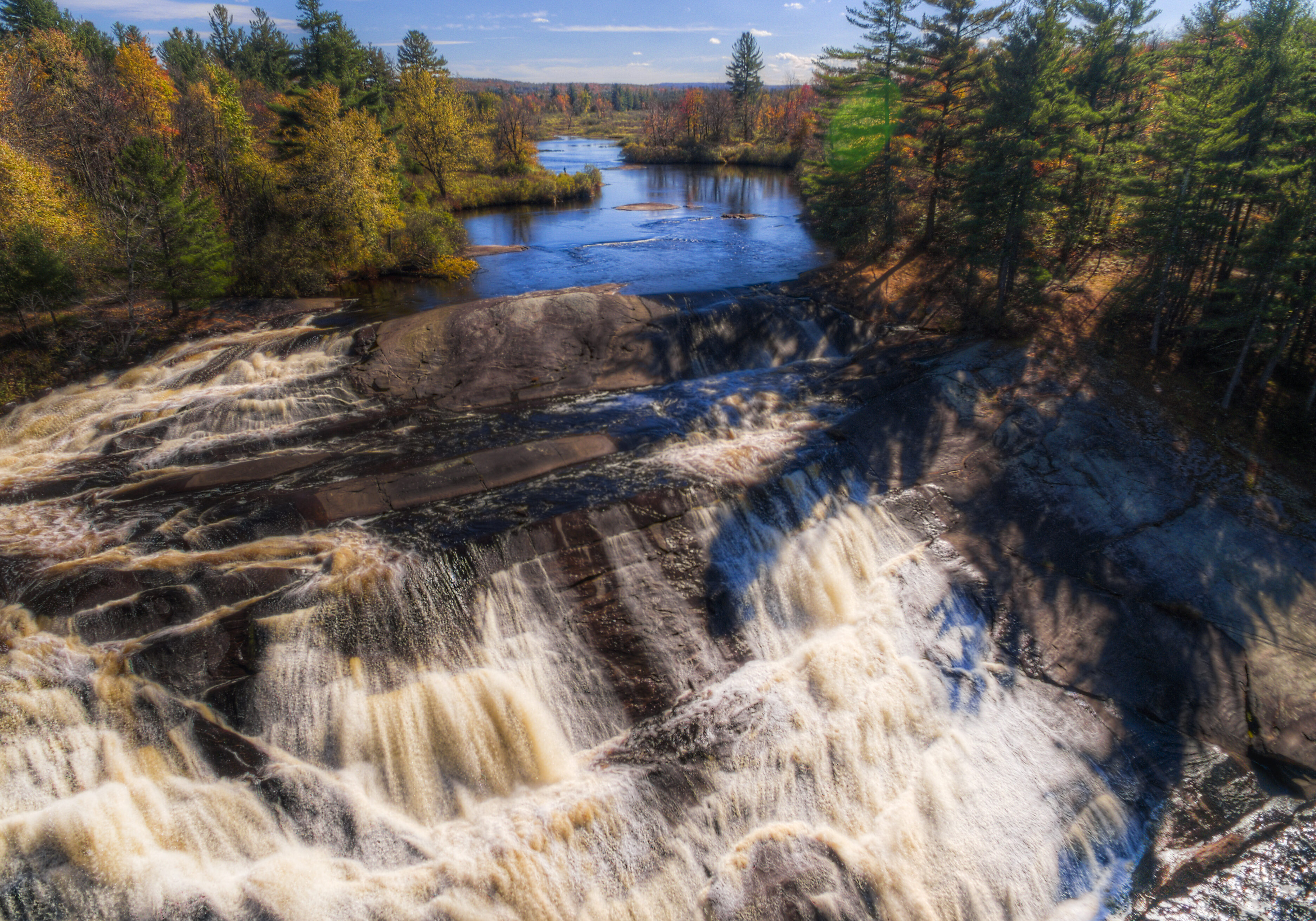 Lampson Falls Waterfall Fall Foliage Autumn Drone_31. A. Hill