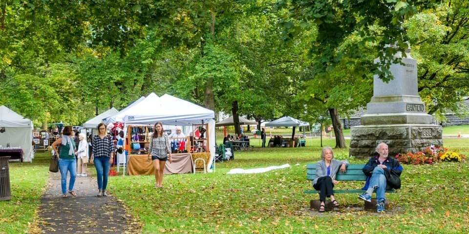 vendors and customers at canton new york farmers market