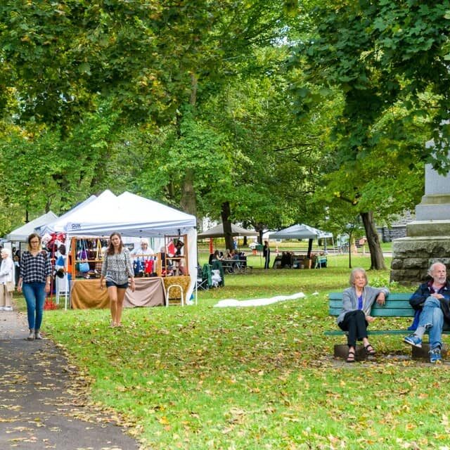 vendors and customers at canton new york farmers market